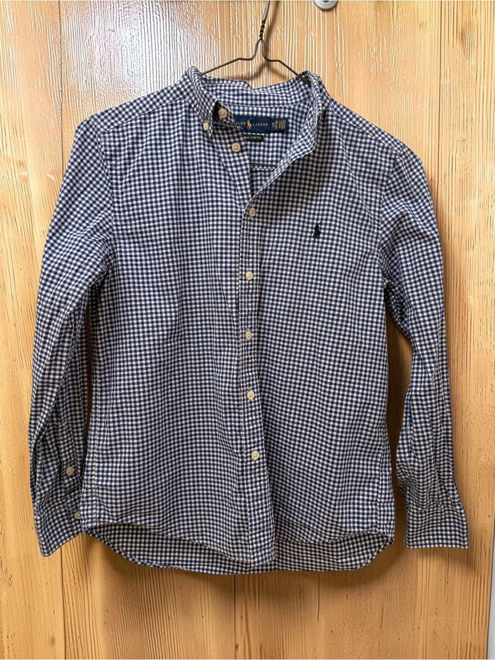 Ralph Lauren Polo Navy and White check Button-Down Shirt